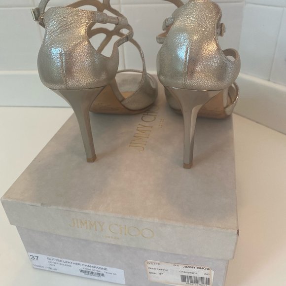 Jimmy Choo “Ivette” sandals with dust bag. Size 37 (Size 7 US) - Picture 7 of 11